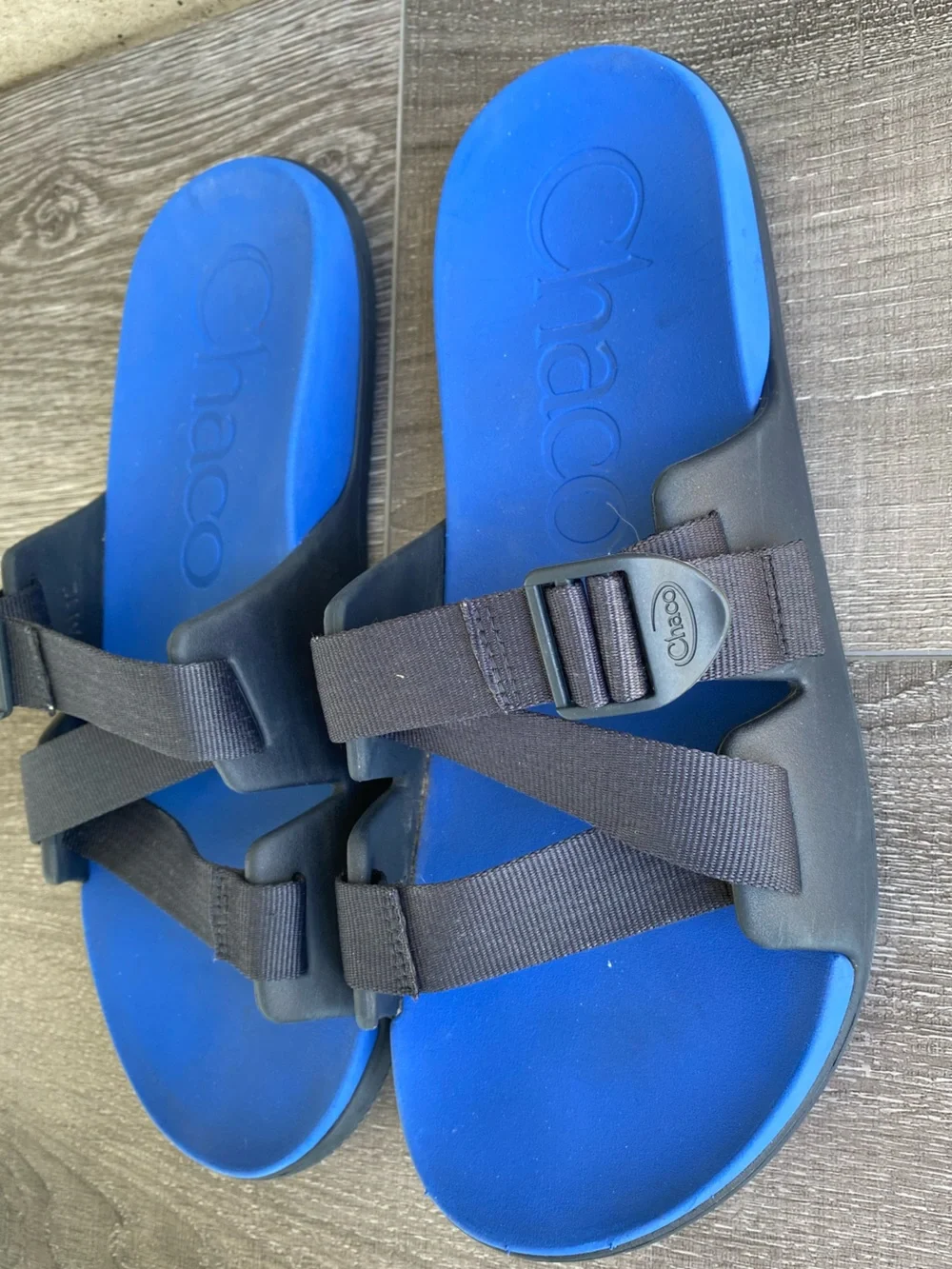 Chaco Chillos Slide Sandals Size 12 Active Blue Black Z-Strap Slides